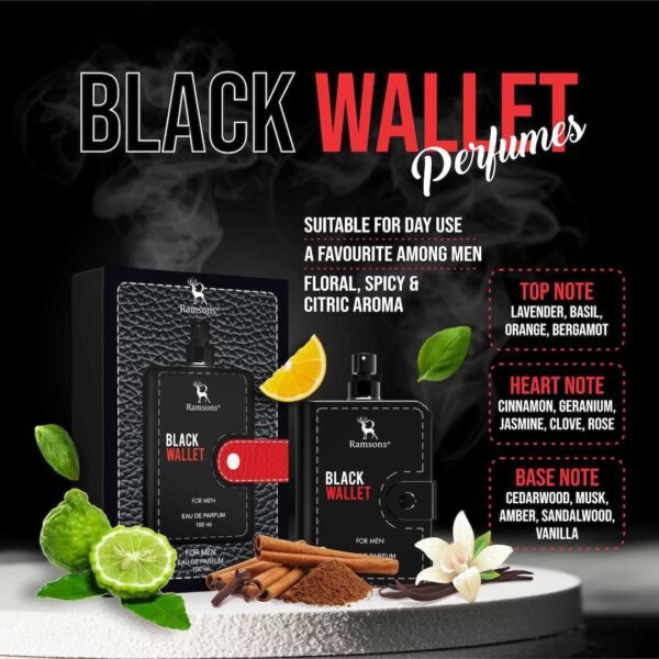 Ramsond Black Wallet For Men - Eau De Parfum - 100ml - Image 2