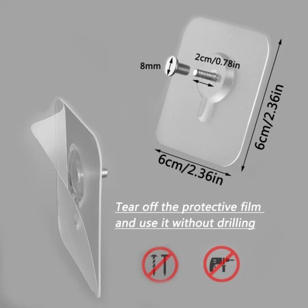 Heavy Duty Strong Self Adhesive Hooks 10pcs - Image 6