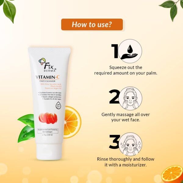 Fixderma Vitamin C Face Cleanser with Ascorbic Acid - Image 4