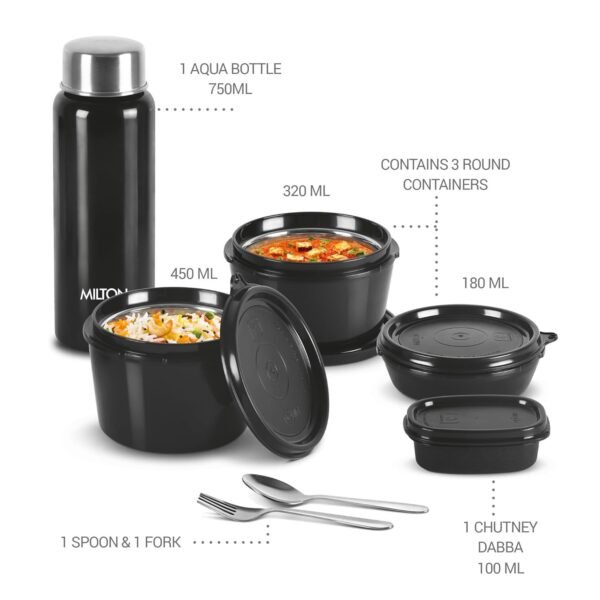 Pro Lunch Box with Steel Cutlery & Carry Bag - Image 2