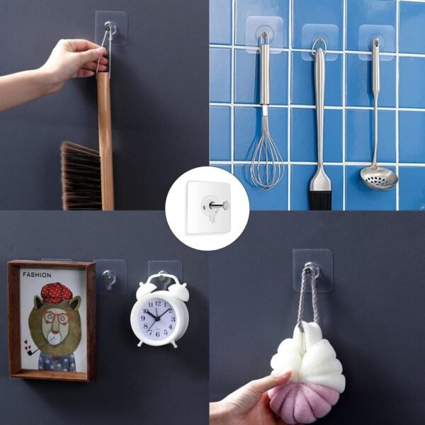 Heavy Duty Strong Self Adhesive Hooks 10pcs - Image 3