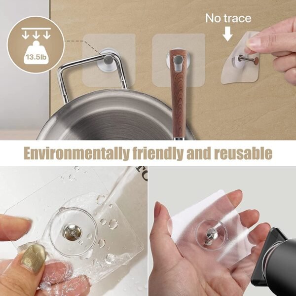 Heavy Duty Strong Self Adhesive Hooks 10pcs - Image 2