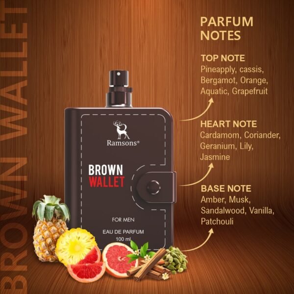 Ramsons Brown Wallet For Men - Eau De Parfum - 100ml - Image 3